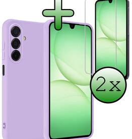 BASEY. BASEY. Samsung Galaxy A17 Hoesje Siliconen Met 2x Screenprotector - Lila