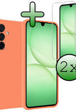 BASEY. BASEY. Samsung Galaxy A17 Hoesje Siliconen Met 2x Screenprotector - Perzik