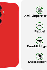 BASEY. BASEY. Samsung Galaxy A17 Hoesje Siliconen Met 2x Screenprotector - Rood