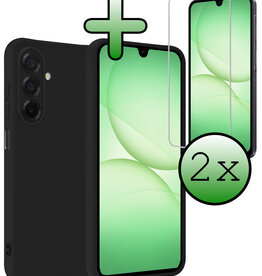 BASEY. BASEY. Samsung Galaxy A17 Hoesje Siliconen Met 2x Screenprotector - Zwart