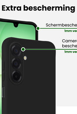 BASEY. BASEY. Samsung Galaxy A17 Hoesje Siliconen Met 2x Screenprotector - Zwart