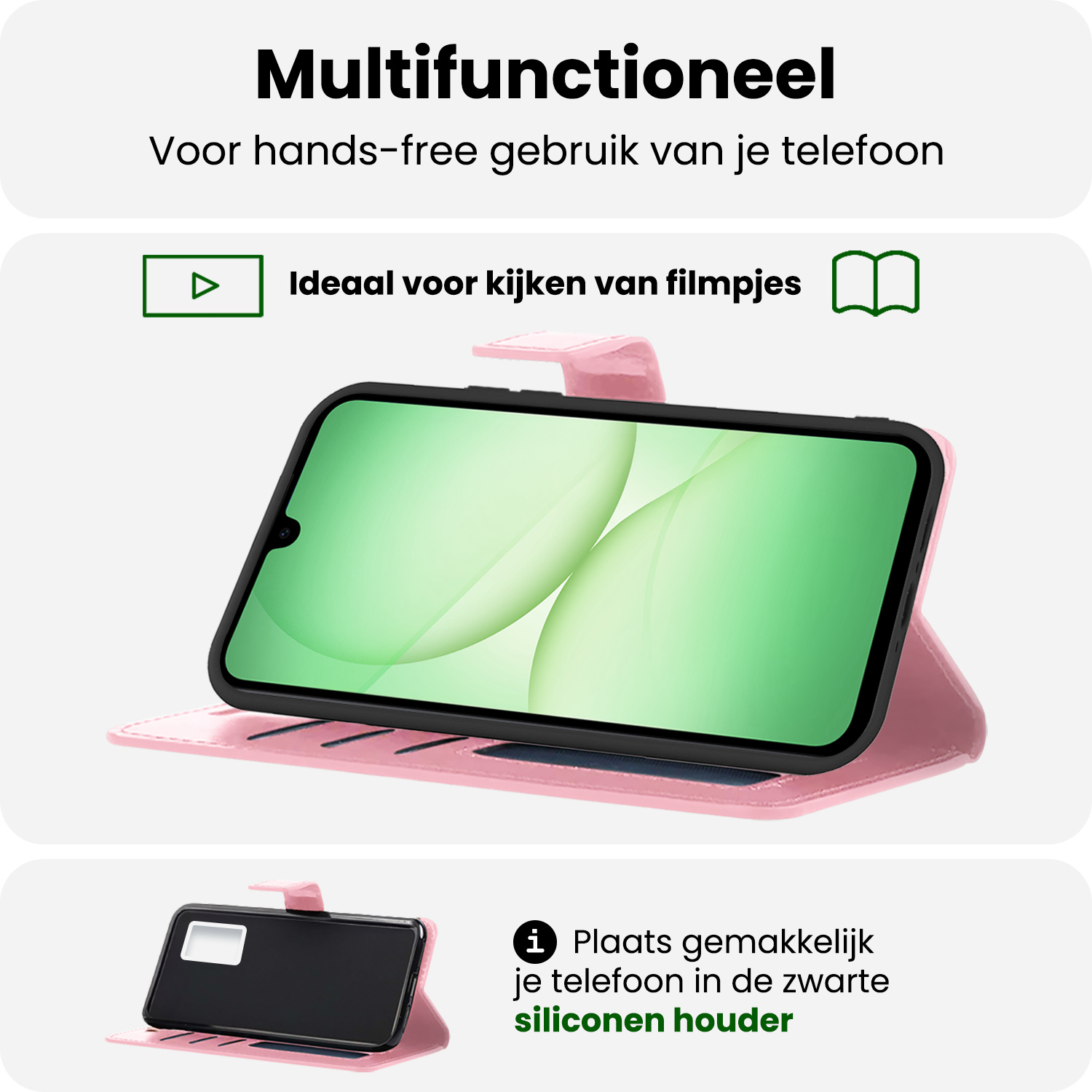 BASEY. BASEY. Samsung Galaxy A17 Hoesje Bookcase - Lichtroze