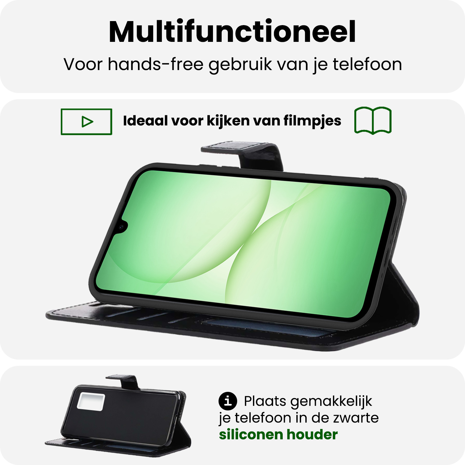 BASEY. BASEY. Samsung Galaxy A17 Hoesje Bookcase - Zwart