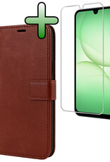 BASEY. BASEY. Samsung Galaxy A17 Hoesje Bookcase Met Screenprotector - Bruin