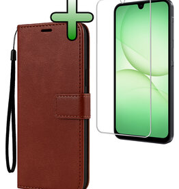 BASEY. BASEY. Samsung Galaxy A17 Hoesje Bookcase Met Screenprotector - Bruin
