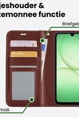 BASEY. BASEY. Samsung Galaxy A17 Hoesje Bookcase Met Screenprotector - Bruin