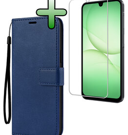 BASEY. BASEY. Samsung Galaxy A17 Hoesje Bookcase Met Screenprotector - Donkerblauw