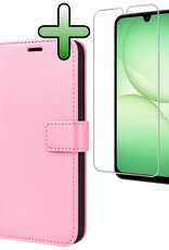 BASEY. BASEY. Samsung Galaxy A17 Hoesje Bookcase Met Screenprotector - Lichtroze