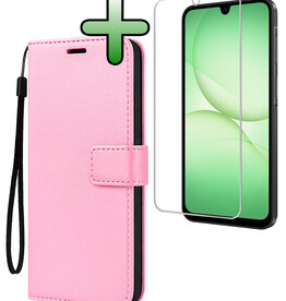 BASEY. BASEY. Samsung Galaxy A17 Hoesje Bookcase Met Screenprotector - Lichtroze