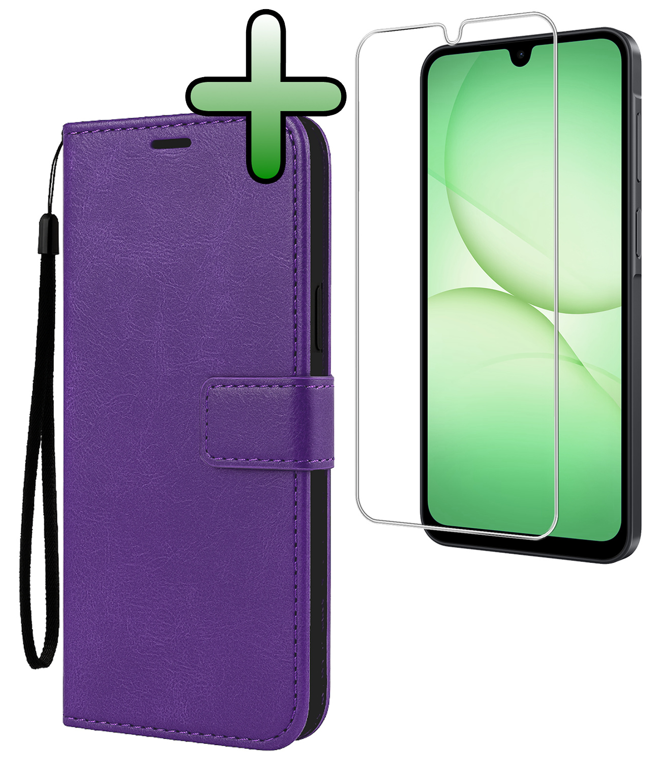 BASEY. BASEY. Samsung Galaxy A17 Hoesje Bookcase Met Screenprotector - Paars