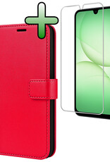 BASEY. BASEY. Samsung Galaxy A17 Hoesje Bookcase Met Screenprotector - Rood