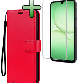 BASEY. BASEY. Samsung Galaxy A17 Hoesje Bookcase Met Screenprotector - Rood