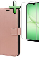 BASEY. BASEY. Samsung Galaxy A17 Hoesje Bookcase Met Screenprotector - Rose Goud