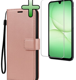 BASEY. BASEY. Samsung Galaxy A17 Hoesje Bookcase Met Screenprotector - Rose Goud