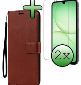 BASEY. BASEY. Samsung Galaxy A17 Hoesje Bookcase Met 2x Screenprotector - Bruin