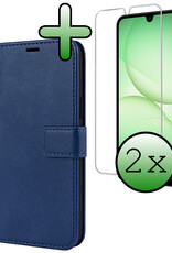 BASEY. BASEY. Samsung Galaxy A17 Hoesje Bookcase Met 2x Screenprotector - Donkerblauw