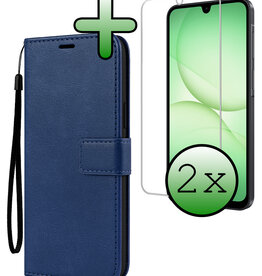 BASEY. BASEY. Samsung Galaxy A17 Hoesje Bookcase Met 2x Screenprotector - Donkerblauw