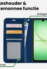 BASEY. BASEY. Samsung Galaxy A17 Hoesje Bookcase Met 2x Screenprotector - Donkerblauw