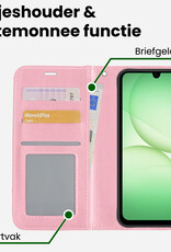 BASEY. BASEY. Samsung Galaxy A17 Hoesje Bookcase Met 2x Screenprotector - Lichtroze