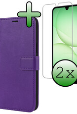 BASEY. BASEY. Samsung Galaxy A17 Hoesje Bookcase Met 2x Screenprotector - Paars