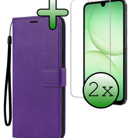 BASEY. BASEY. Samsung Galaxy A17 Hoesje Bookcase Met 2x Screenprotector - Paars