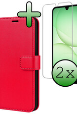 BASEY. BASEY. Samsung Galaxy A17 Hoesje Bookcase Met 2x Screenprotector - Rood