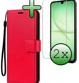 BASEY. BASEY. Samsung Galaxy A17 Hoesje Bookcase Met 2x Screenprotector - Rood