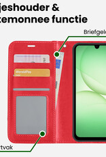 BASEY. BASEY. Samsung Galaxy A17 Hoesje Bookcase Met 2x Screenprotector - Rood