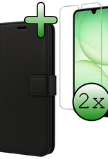 BASEY. BASEY. Samsung Galaxy A17 Hoesje Bookcase Met 2x Screenprotector - Zwart