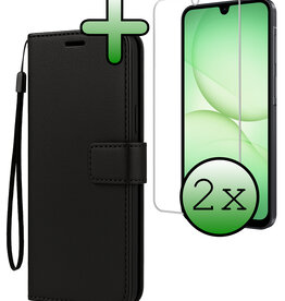 BASEY. BASEY. Samsung Galaxy A17 Hoesje Bookcase Met 2x Screenprotector - Zwart