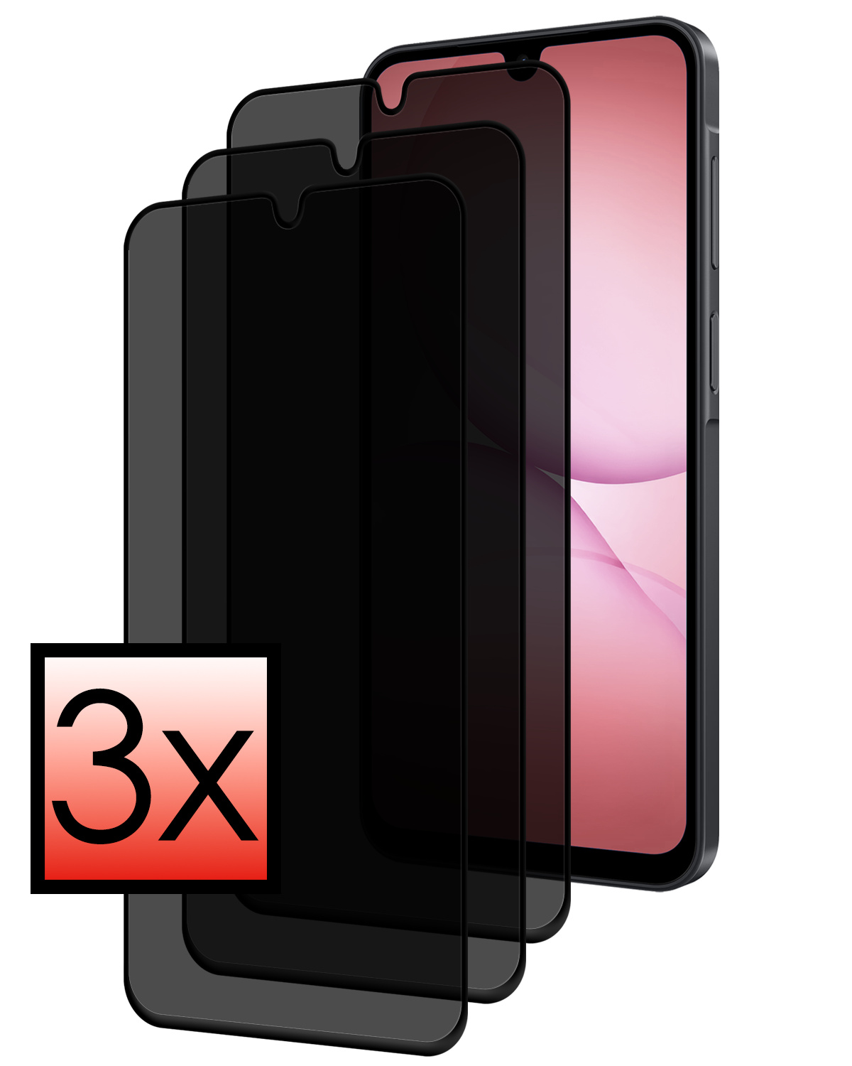 NoXx NoXx Samsung Galaxy A17 Screenprotector Glas Privacy - 3 PACK