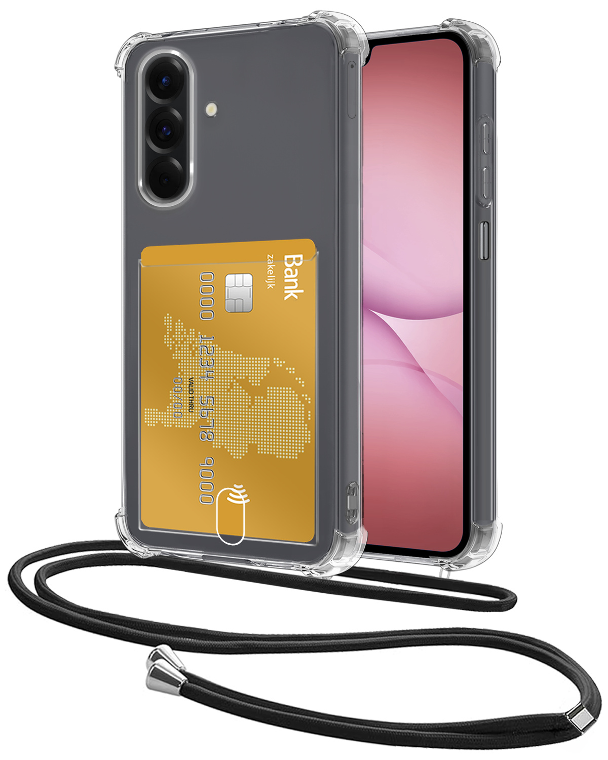 NoXx NoXx Samsung Galaxy A17 Hoesje Pashouder met Koord