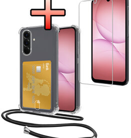 NoXx NoXx Samsung Galaxy A17 Hoesje Pashouder met Koord Met Screenprotector