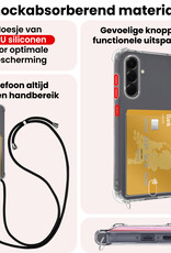 NoXx NoXx Samsung Galaxy A17 Hoesje Pashouder met Koord Met Screenprotector