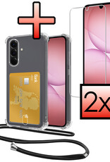 NoXx NoXx Samsung Galaxy A17 Hoesje Pashouder met Koord Met 2x Screenprotector