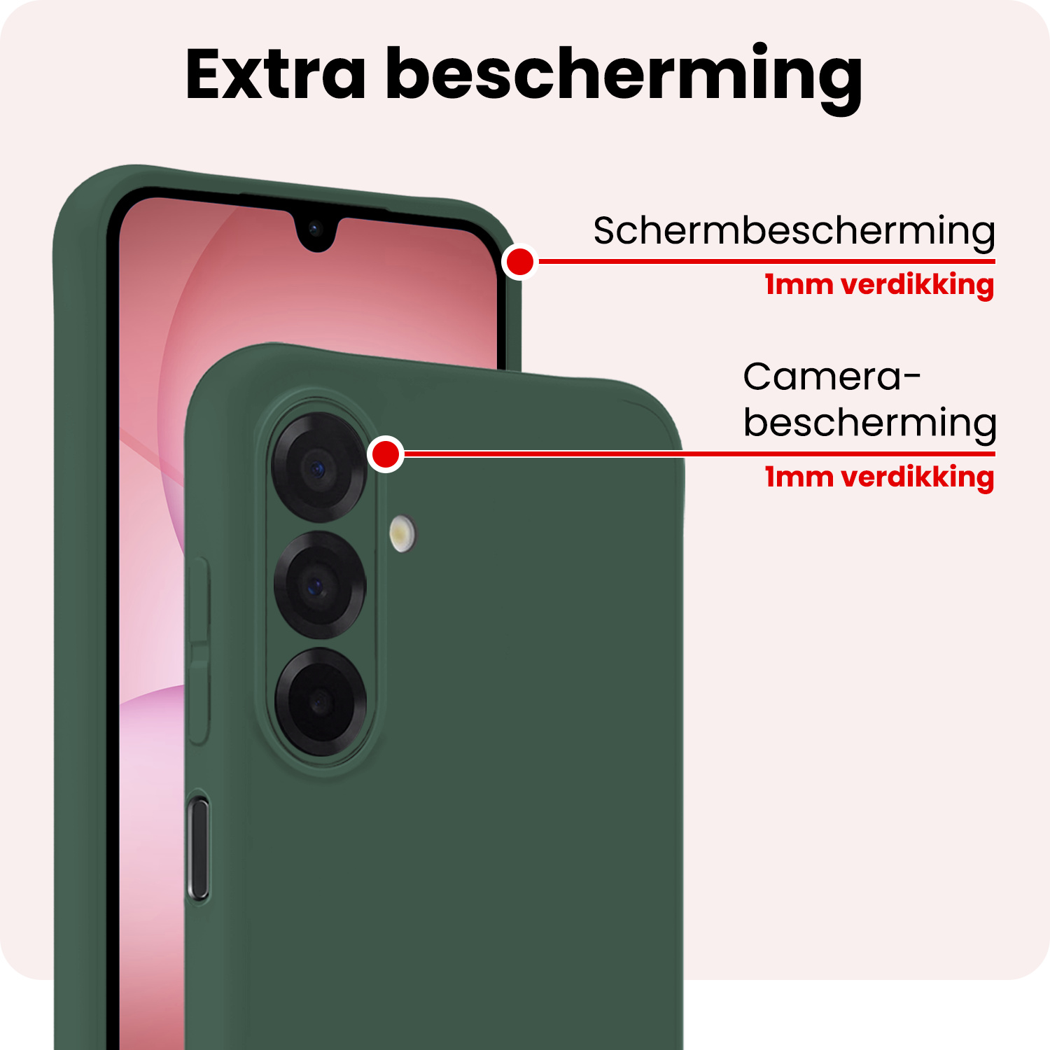 NoXx NoXx Samsung Galaxy A17 Hoesje Siliconen - Donkergroen