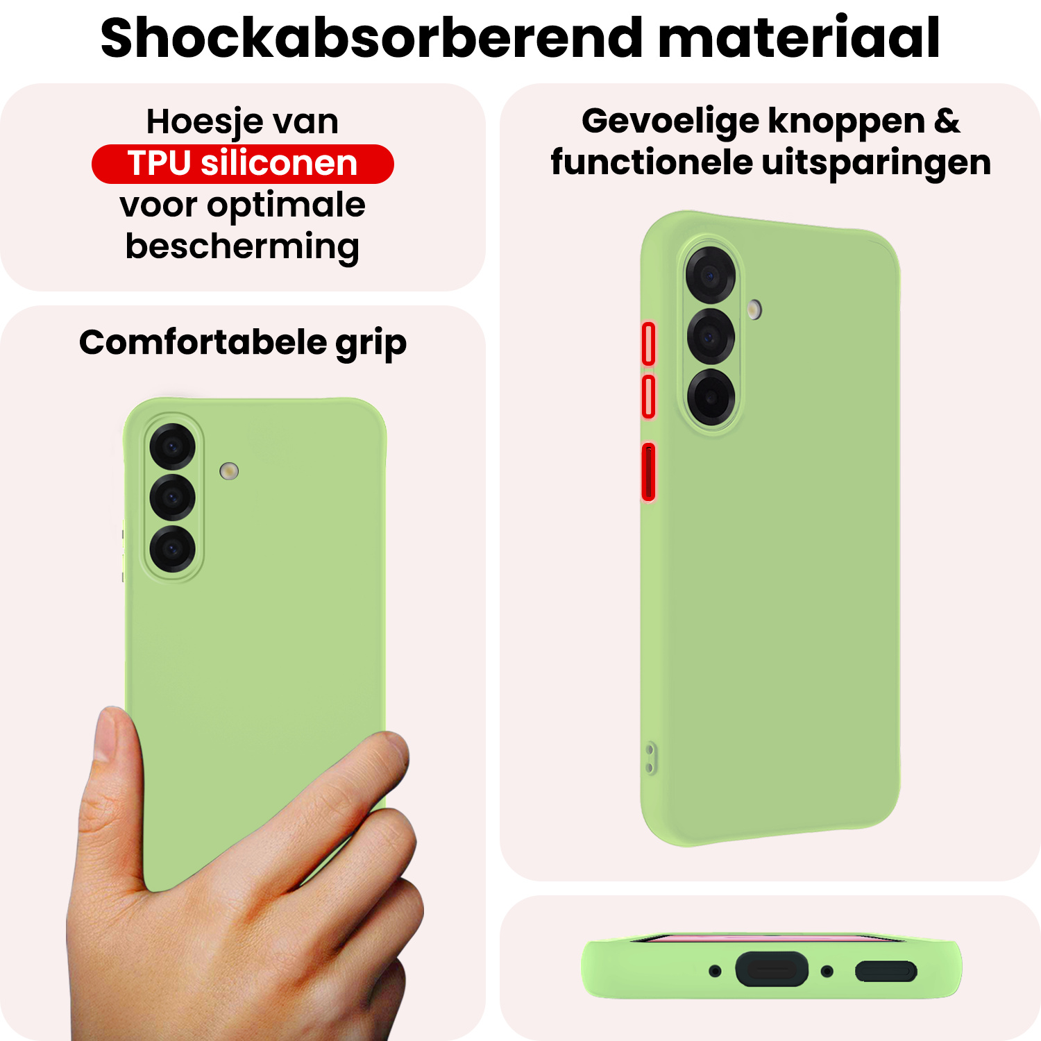 NoXx NoXx Samsung Galaxy A17 Hoesje Siliconen - Groen