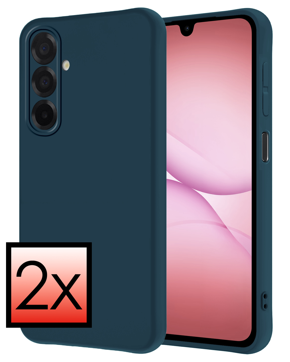 NoXx NoXx Samsung Galaxy A17 Hoesje Siliconen - Donkerblauw - 2 PACK