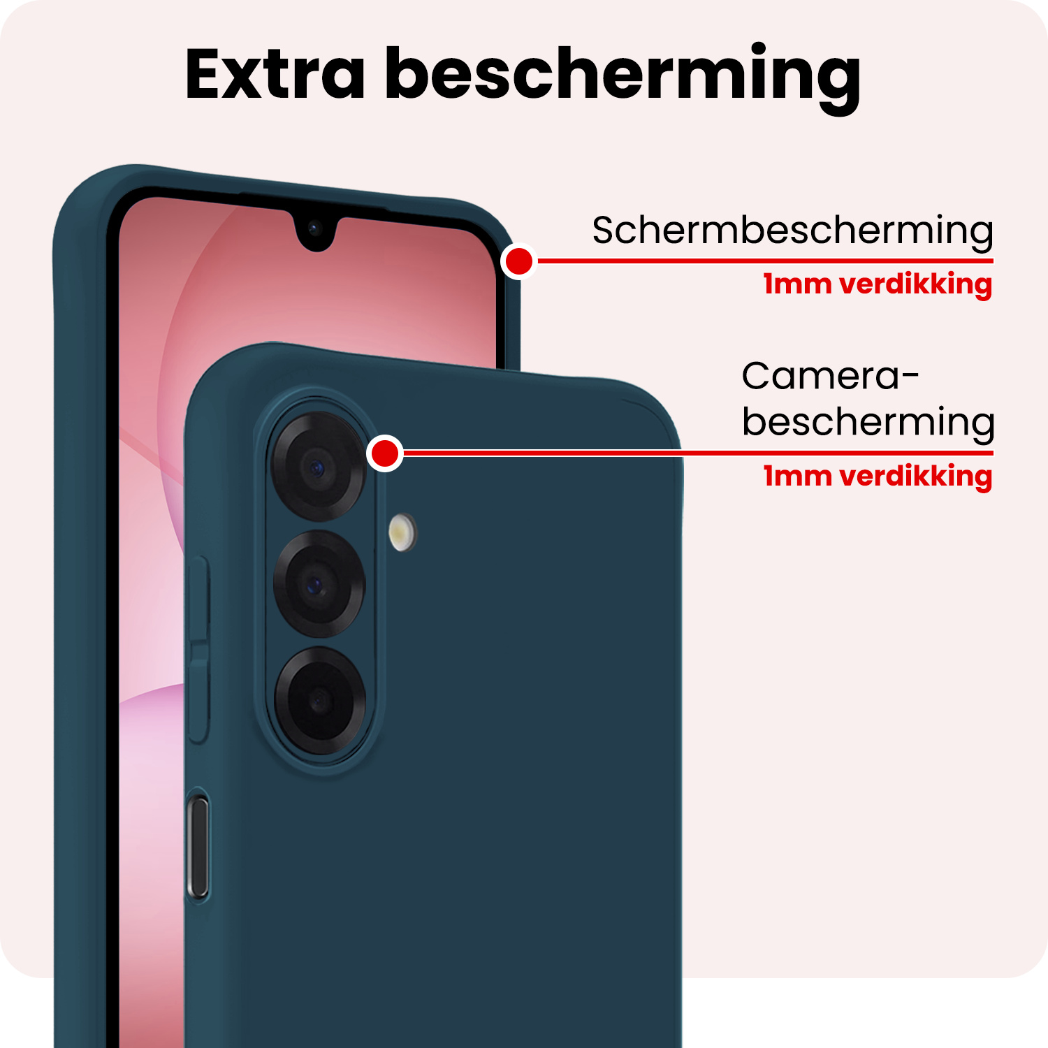 NoXx NoXx Samsung Galaxy A17 Hoesje Siliconen - Donkerblauw - 2 PACK