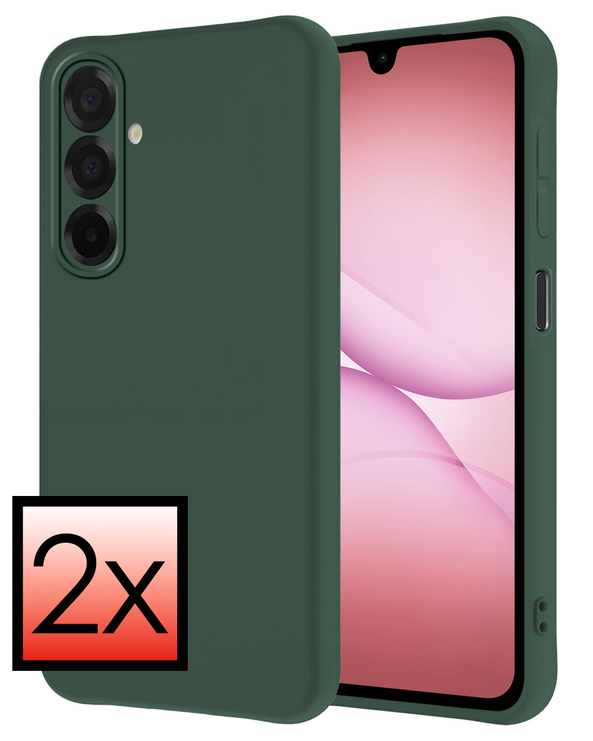 NoXx NoXx Samsung Galaxy A17 Hoesje Siliconen - Donkergroen - 2 PACK