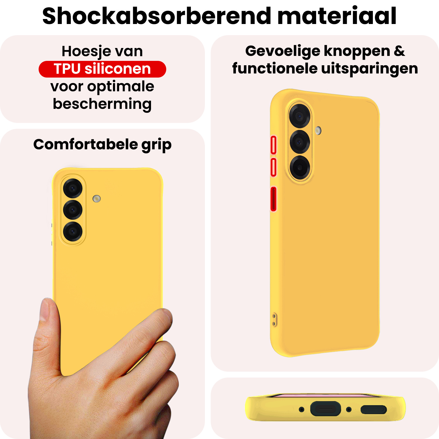 NoXx NoXx Samsung Galaxy A17 Hoesje Siliconen - Geel - 2 PACK