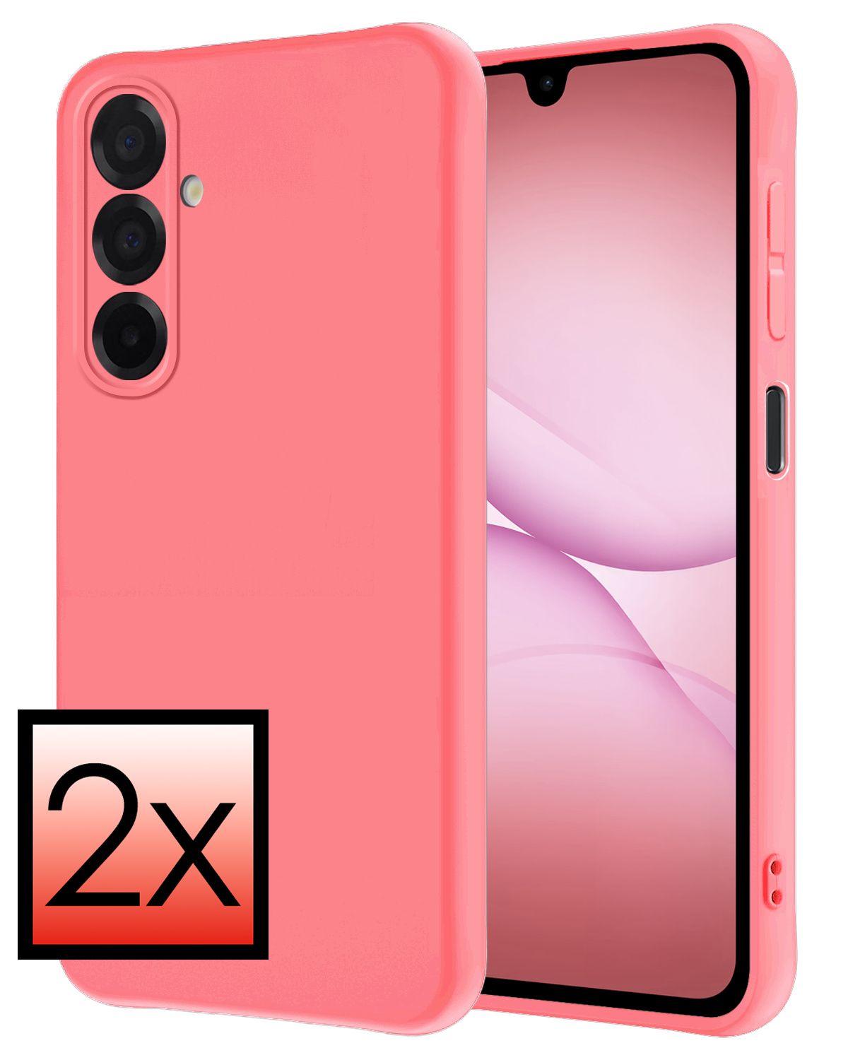 NoXx NoXx Samsung Galaxy A17 Hoesje Siliconen - Lichtroze - 2 PACK