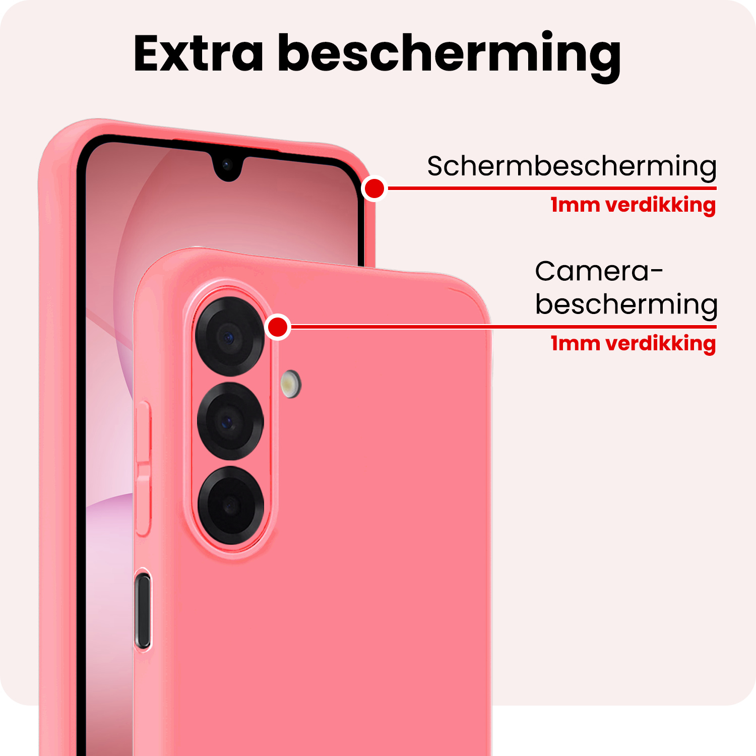 NoXx NoXx Samsung Galaxy A17 Hoesje Siliconen - Lichtroze - 2 PACK