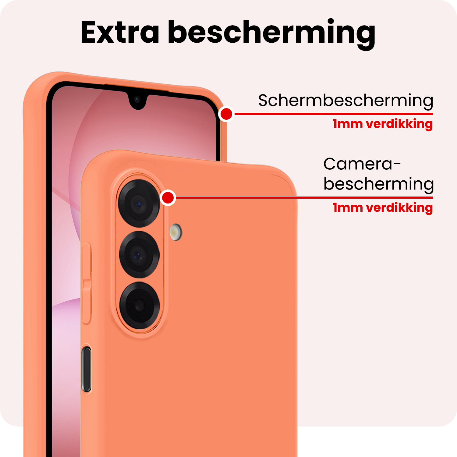 NoXx NoXx Samsung Galaxy A17 Hoesje Siliconen - Perzik - 2 PACK