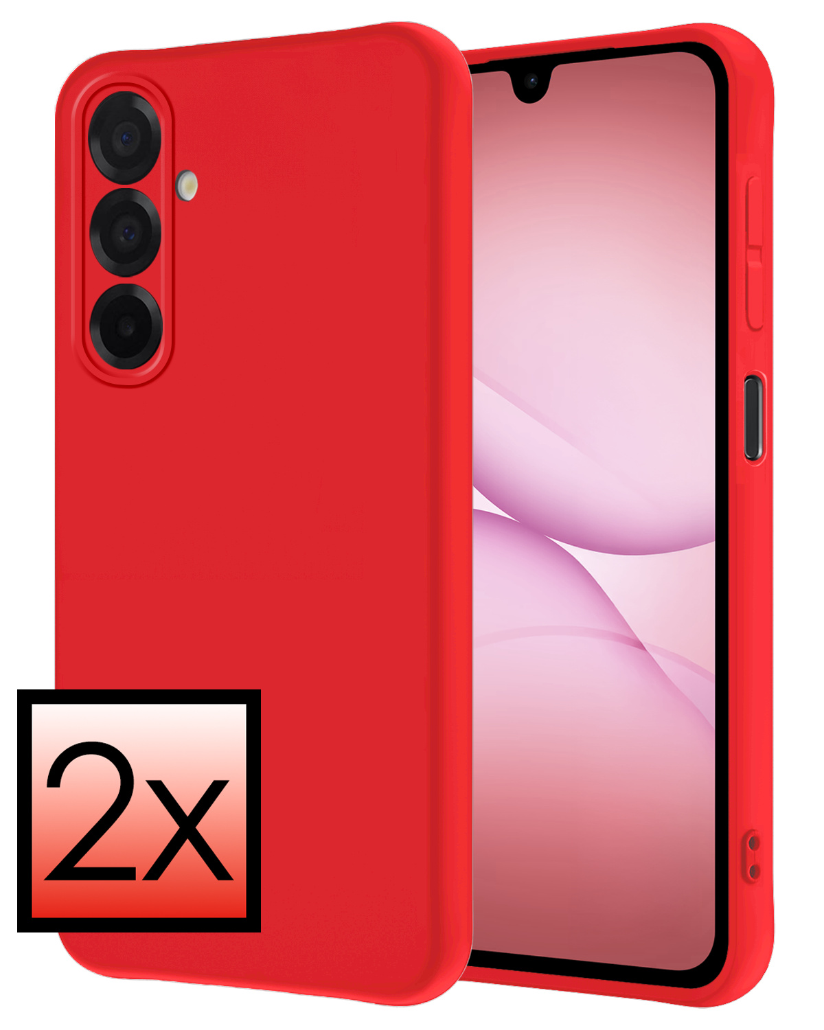 NoXx NoXx Samsung Galaxy A17 Hoesje Siliconen - Rood - 2 PACK