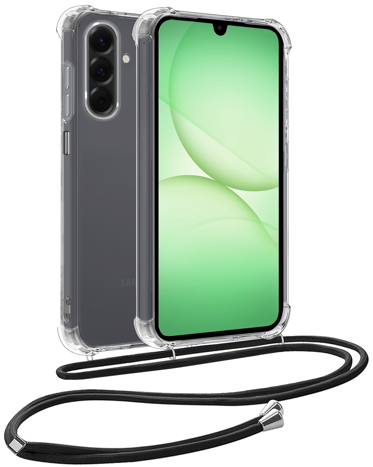 BASEY. BASEY. Samsung Galaxy A17 Hoesje Transparant Shockproof Met Zwart Koord