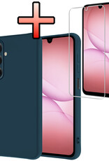 NoXx NoXx Samsung Galaxy A17 Hoesje Siliconen Met Screenprotector - Donkerblauw