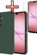 NoXx NoXx Samsung Galaxy A17 Hoesje Siliconen Met Screenprotector - Donkergroen