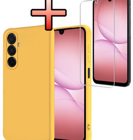 NoXx NoXx Samsung Galaxy A17 Hoesje Siliconen Met Screenprotector - Geel