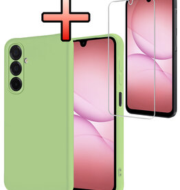 NoXx NoXx Samsung Galaxy A17 Hoesje Siliconen Met Screenprotector - Groen